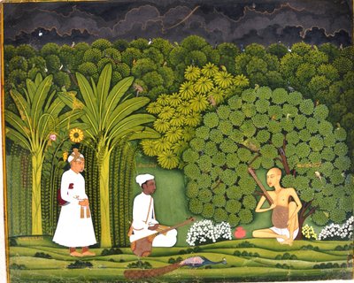 Swami Haridasa with Tansen and Akbar at Vrindavana by Unbekannt Unbekannt